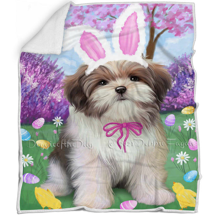 Malti Tzu Dog Easter Holiday Blanket BLNKT59511