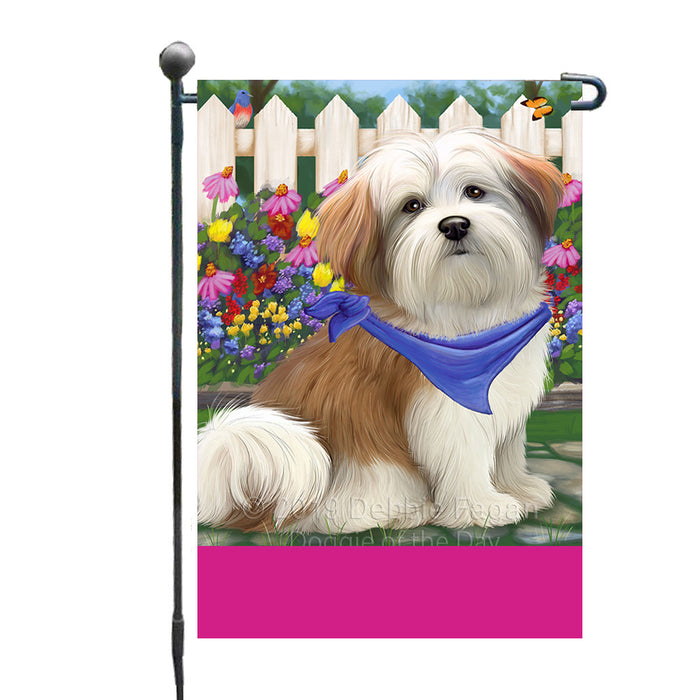 Personalized Spring Floral Malti Tzu Dog Custom Garden Flags GFLG-DOTD-A62917