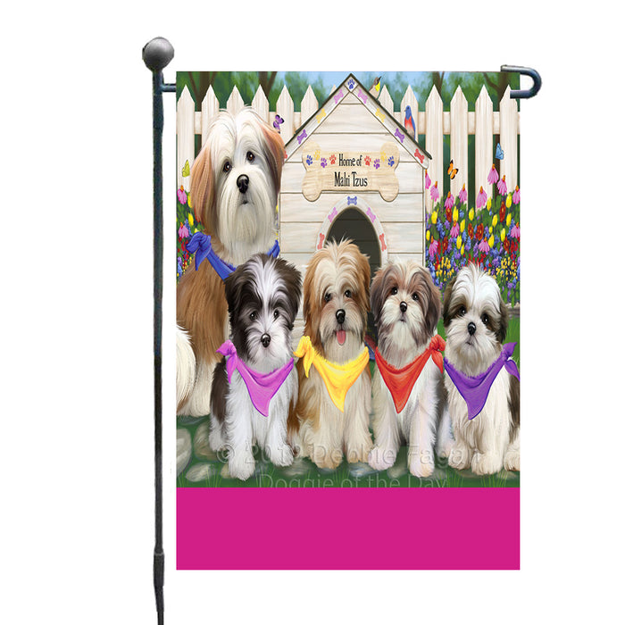 Personalized Spring Dog House Malti Tzu Dogs Custom Garden Flags GFLG-DOTD-A62918