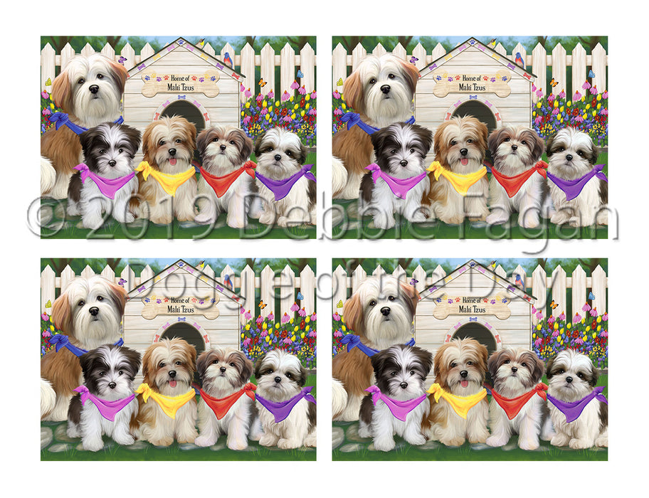 Spring Dog House Malti Tzu Dogs Placemat