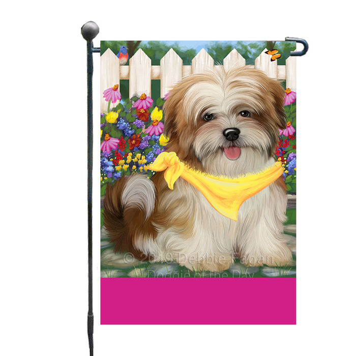 Personalized Spring Floral Malti Tzu Dog Custom Garden Flags GFLG-DOTD-A62919
