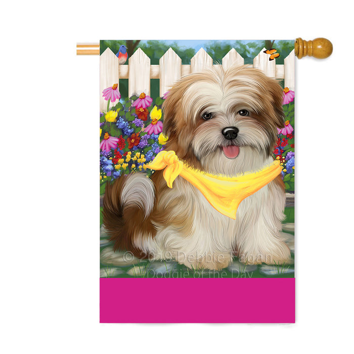 Personalized Spring Floral Malti Tzu Dog Custom House Flag FLG-DOTD-A62975