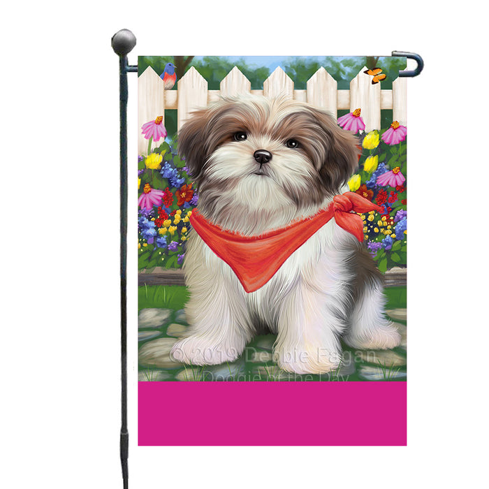 Personalized Spring Floral Malti Tzu Dog Custom Garden Flags GFLG-DOTD-A62920