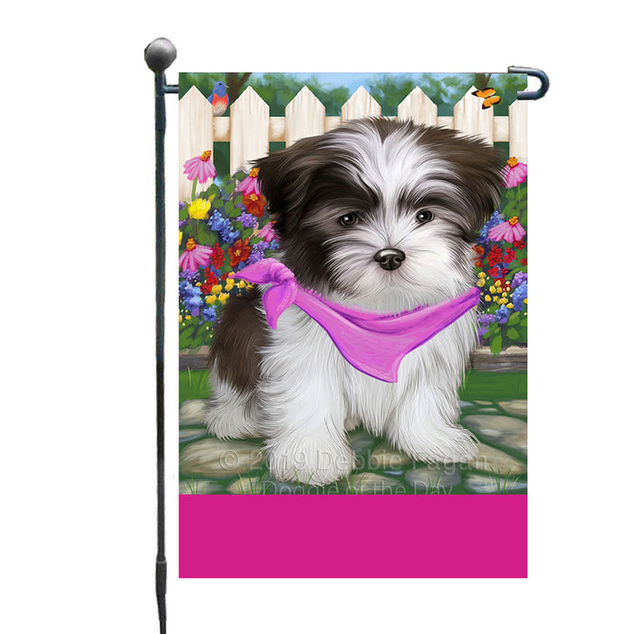 Personalized Spring Floral Malti Tzu Dog Custom Garden Flags GFLG-DOTD-A62922