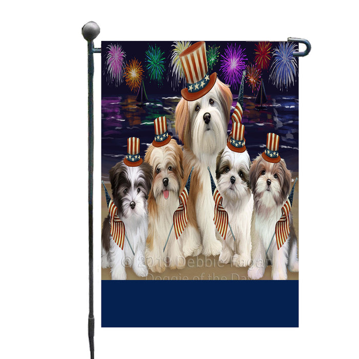 Personalized 4th of July Firework Malti Tzu Dogs Custom Garden Flags GFLG-DOTD-A57984