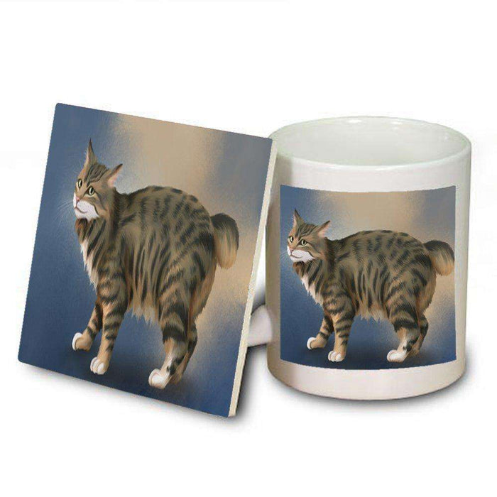 Manx Cat Mug and Coaster Set