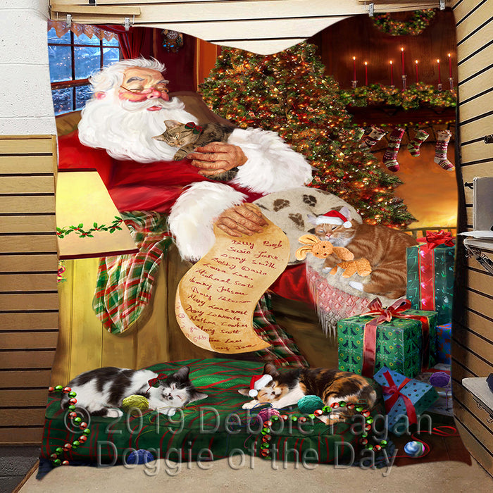 Santa Sleeping with Manx Cats Quilt