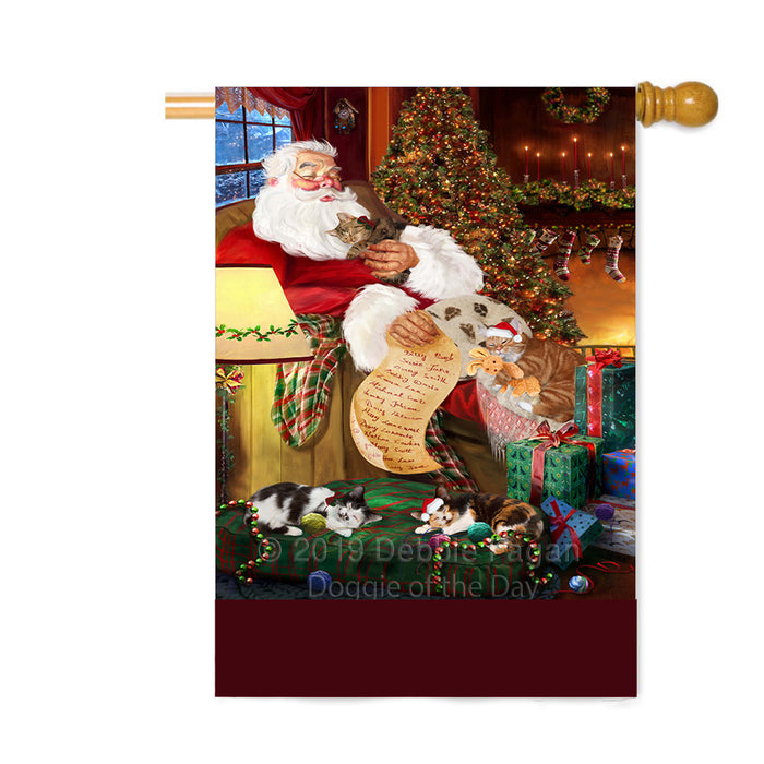 Personalized Neapolitan Mastiff Dogs and Puppies Sleeping with Santa Custom House Flag FLG-DOTD-A62703