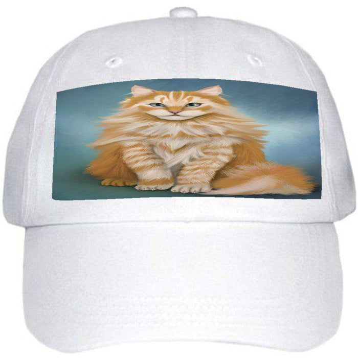 Marmalade Siberian Cat Ball Hat Cap Off White
