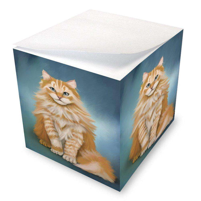 Marmalade Siberian Cat Note Cube