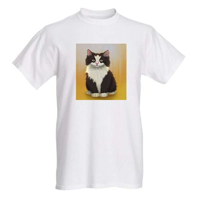 Men's Black And White Cat T-Shirt