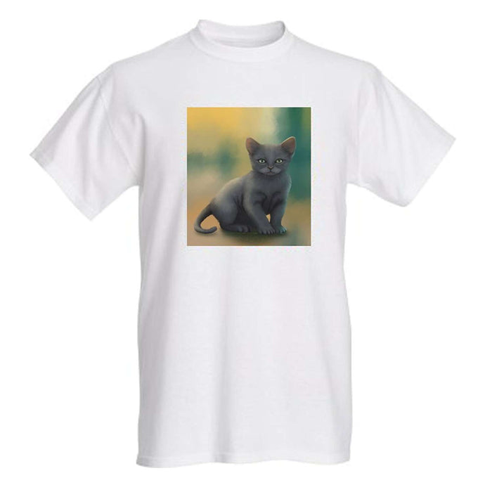Men's Russian Blue Kitten Cat T-Shirt