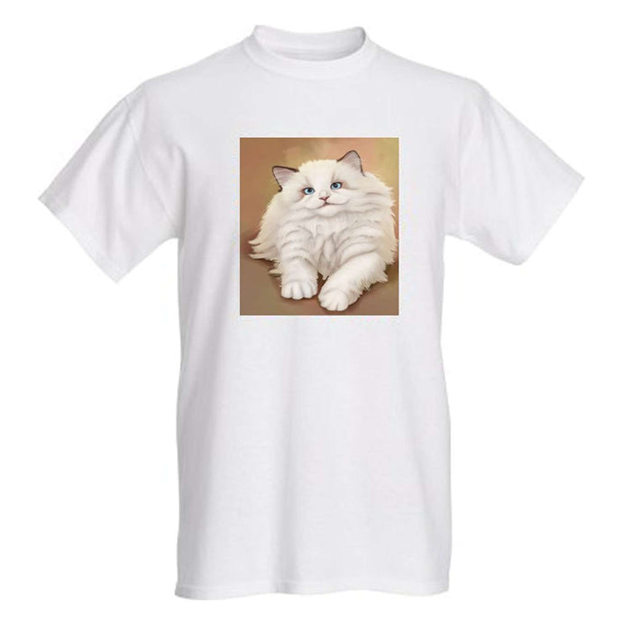 Men's White Ragdoll Cat T-Shirt