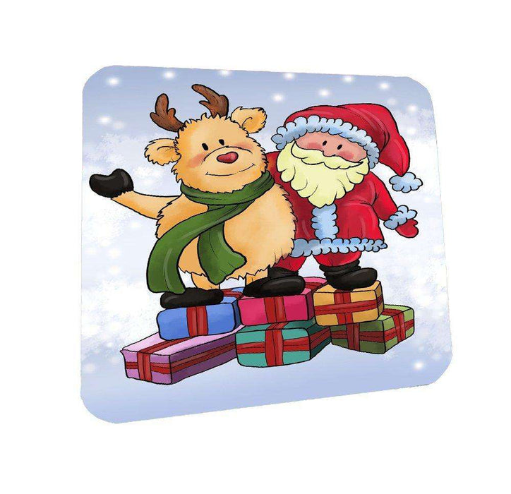 Merry Christmas Happy Holiday Coasters Set of 4