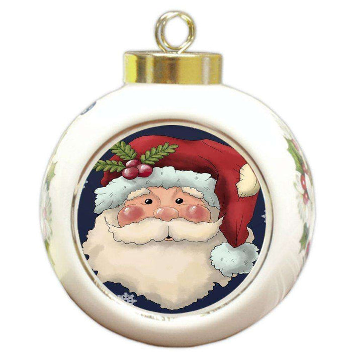 Merry Christmas Happy Holiday Round Ball Ornament D339