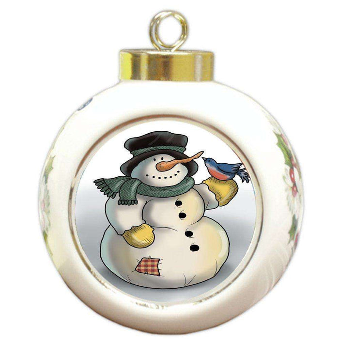 Merry Christmas Happy Holiday Round Ball Ornament D341