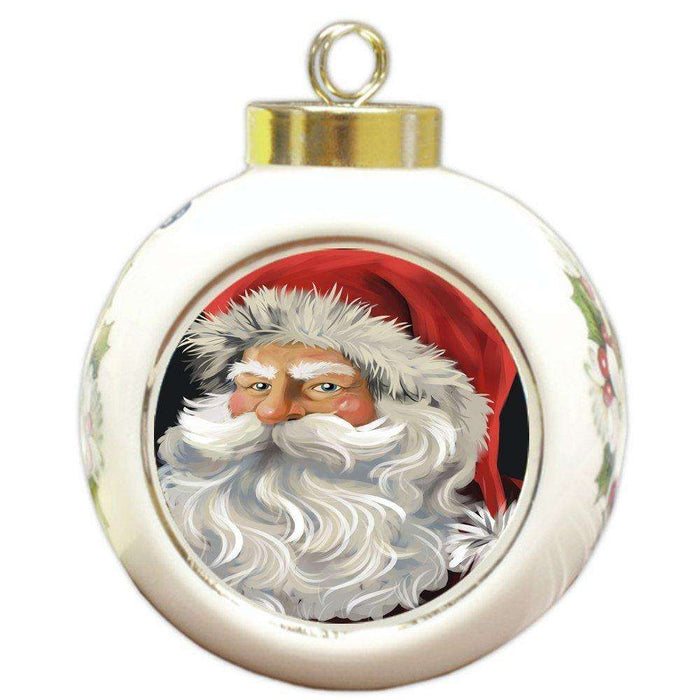 Merry Christmas Happy Holiday Round Ball Ornament D346