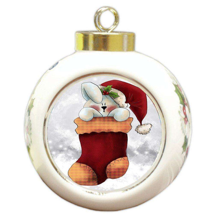 Merry Christmas Happy Holiday Round Ball Ornament D347
