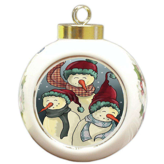 Merry Christmas Happy Holiday Round Ball Ornament D349