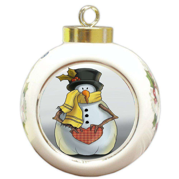 Merry Christmas Happy Holiday Round Ball Ornament D350