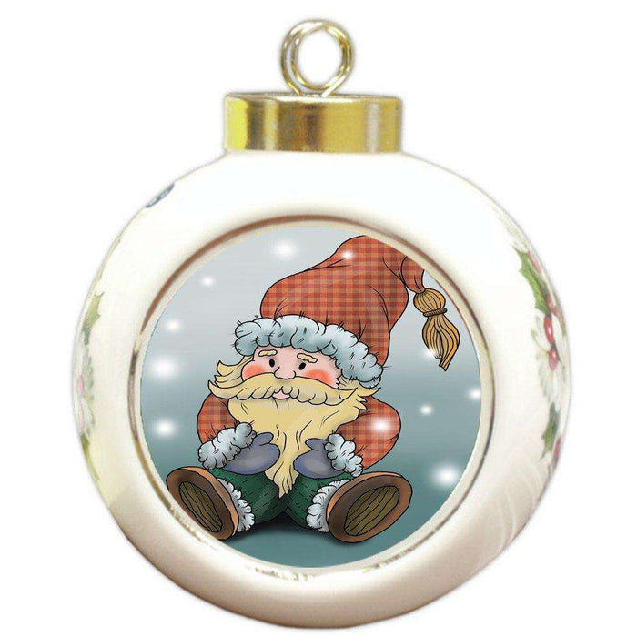 Merry Christmas Happy Holiday Round Ball Ornament D352
