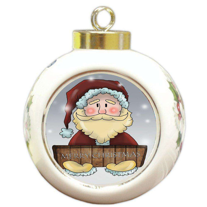 Merry Christmas Happy Holiday Round Ball Ornament D355