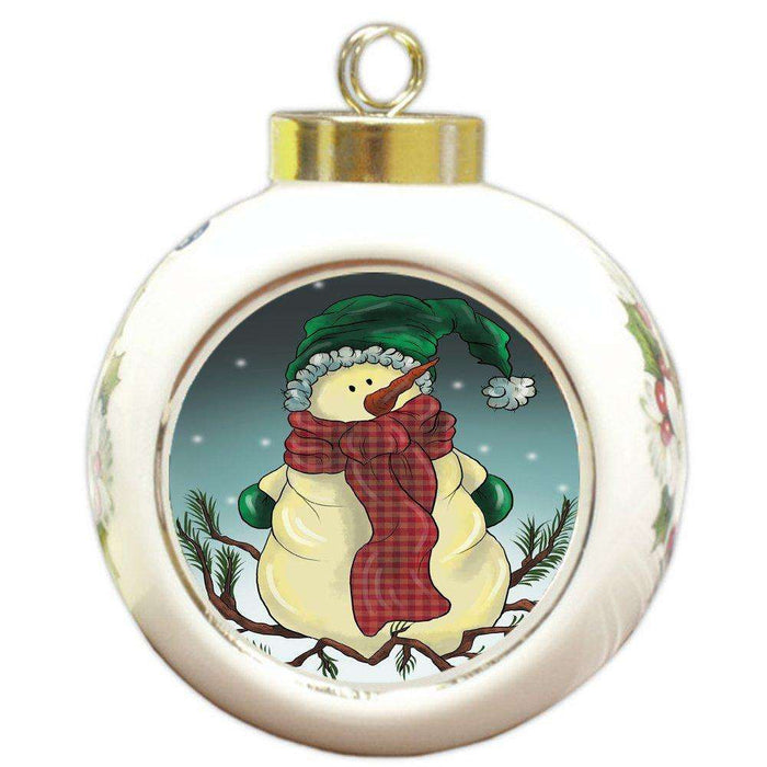 Merry Christmas Happy Holiday Round Ball Ornament D357