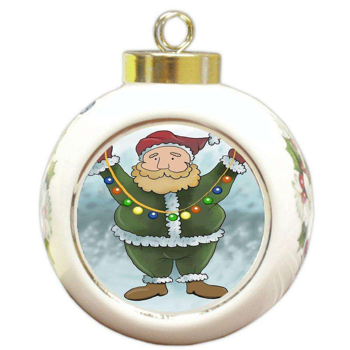 Merry Christmas Happy Holiday Round Ball Ornament D358