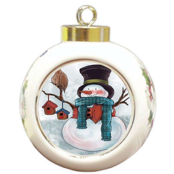 Merry Christmas Happy Holiday Round Ball Ornament D359