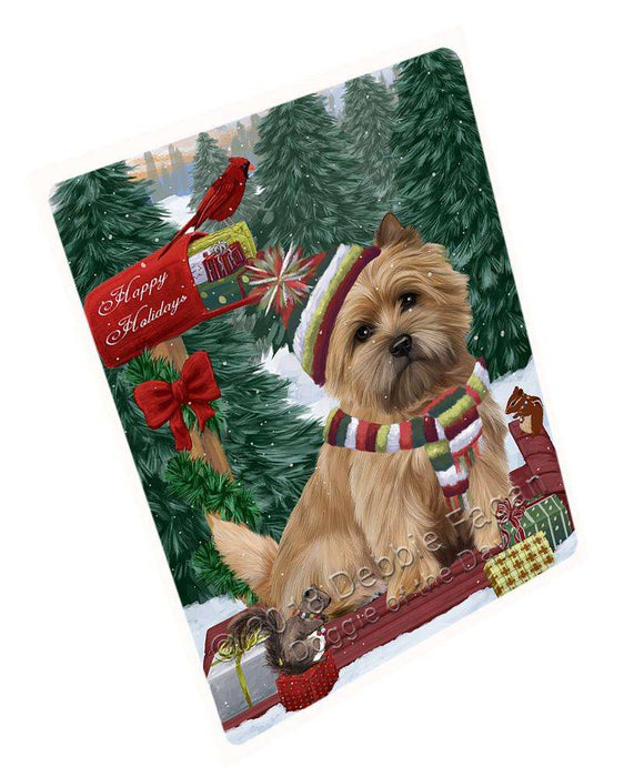 Merry Christmas Woodland Sled Cairn Terrier Dog Large Refrigerator / Dishwasher Magnet RMAG91560