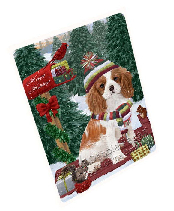 Merry Christmas Woodland Sled Cavalier King Charles Spaniel Dog Cutting Board C69801