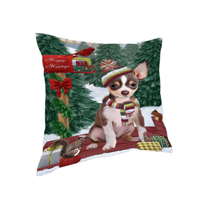 Merry Christmas Woodland Sled Chihuahua Dog Pillow PIL76852