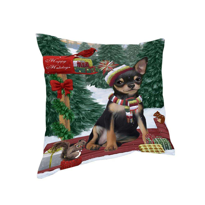 Merry Christmas Woodland Sled Chihuahua Dog Pillow PIL76860