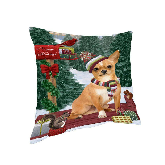 Merry Christmas Woodland Sled Chihuahua Dog Pillow PIL76864