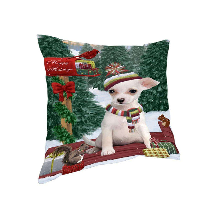 Merry Christmas Woodland Sled Chihuahua Dog Pillow PIL76868