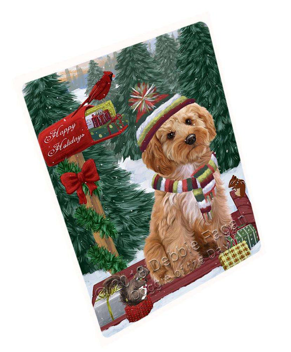 Merry Christmas Woodland Sled Cockapoo Dog Cutting Board C69855