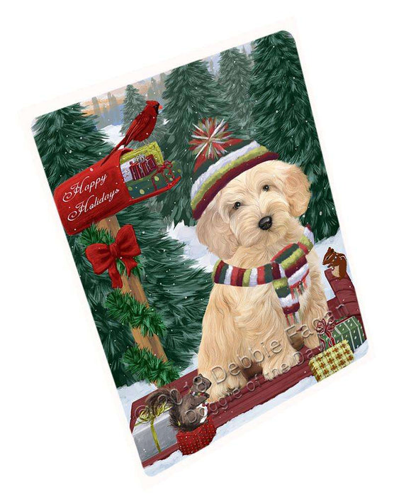 Merry Christmas Woodland Sled Cockapoo Dog Cutting Board C69861