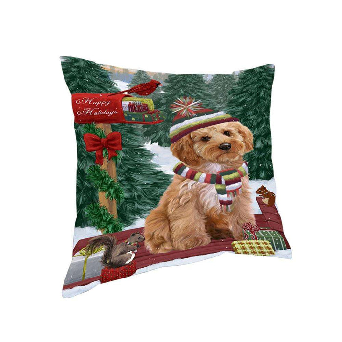 Merry Christmas Woodland Sled Cockapoo Dog Pillow PIL76896