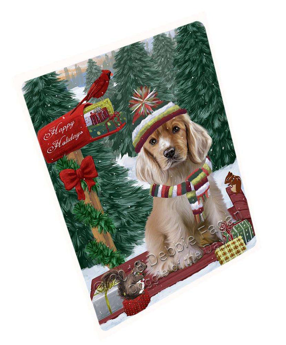 Merry Christmas Woodland Sled Cocker Spaniel Dog Cutting Board C69870