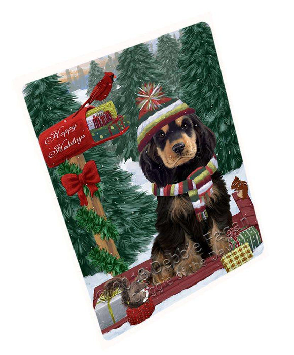 Merry Christmas Woodland Sled Cocker Spaniel Dog Cutting Board C69876