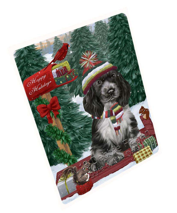 Merry Christmas Woodland Sled Cocker Spaniel Dog Cutting Board C69879