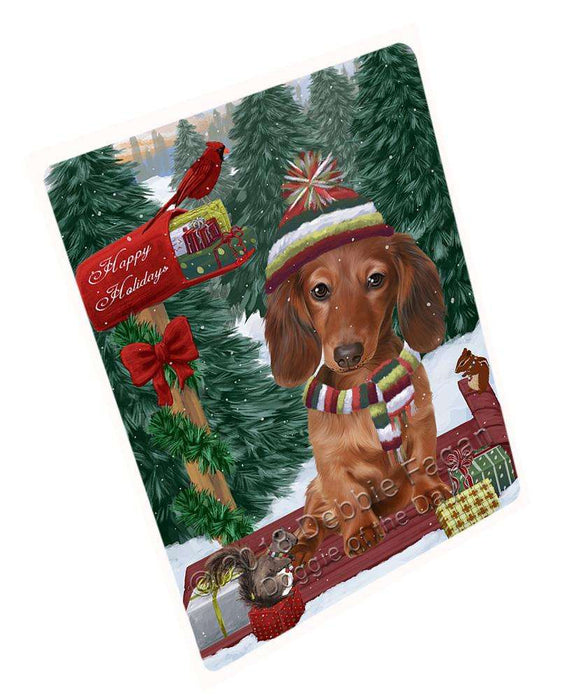 Merry Christmas Woodland Sled Dachshund Dog Cutting Board C69900