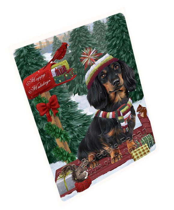 Merry Christmas Woodland Sled Dachshund Dog Large Refrigerator / Dishwasher Magnet RMAG91800