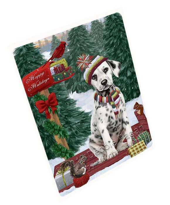 Merry Christmas Woodland Sled Dalmatian Dog Cutting Board C69909