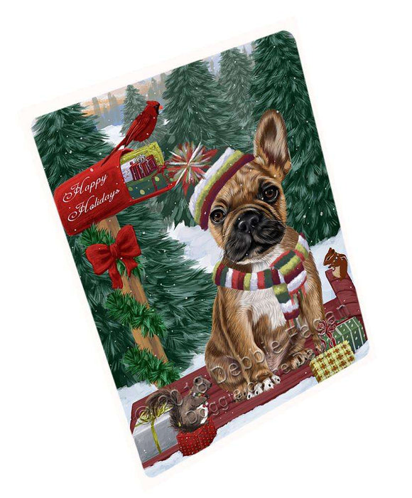 Merry Christmas Woodland Sled French Bulldog Cutting Board C69927