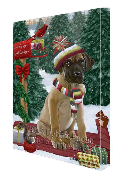 Merry Christmas Woodland Sled Great Dane Dog Canvas Print Wall Art Décor CVS114407