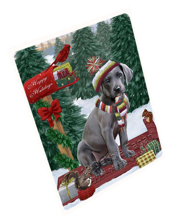 Merry Christmas Woodland Sled Great Dane Dog Large Refrigerator / Dishwasher Magnet RMAG91908