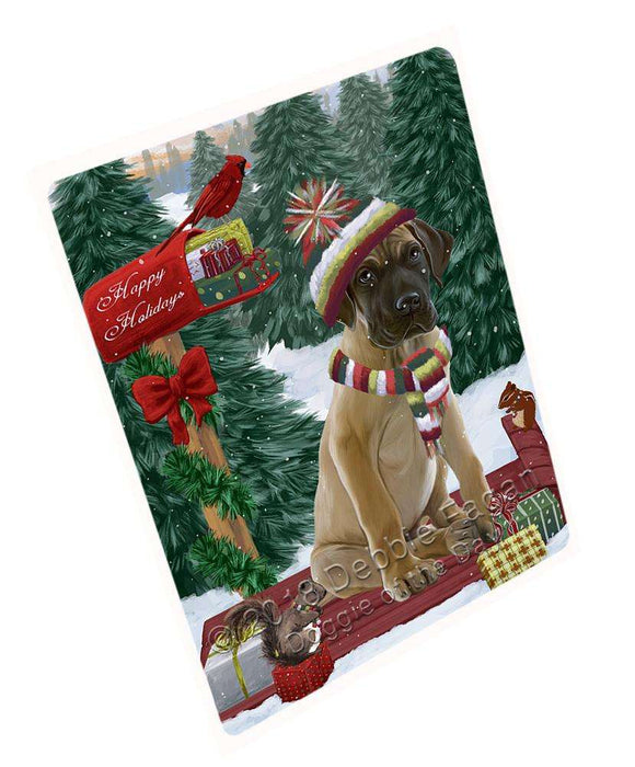 Merry Christmas Woodland Sled Great Dane Dog Large Refrigerator / Dishwasher Magnet RMAG91920