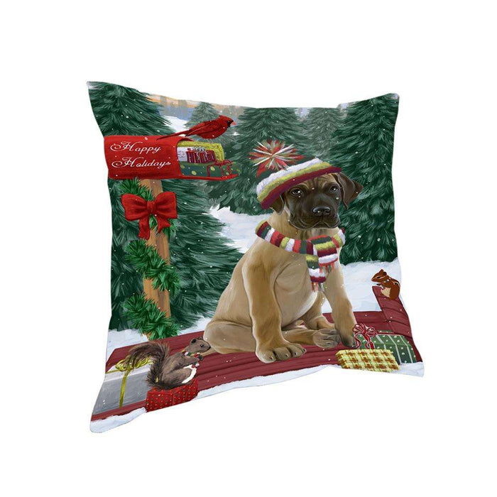 Merry Christmas Woodland Sled Great Dane Dog Pillow PIL77040
