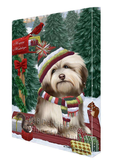 Merry Christmas Woodland Sled Havanese Dog Canvas Print Wall Art Décor CVS114461